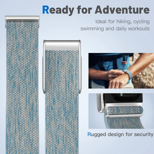 Alt view image 3 of 7 - Nylon Sport Band Compatible with Whoop 5.0 Bands One, Peak & Life MG Breathable Adjustable Waterproof Replacement Wristbands Straps for Whoop Band 5.0 Men Women
