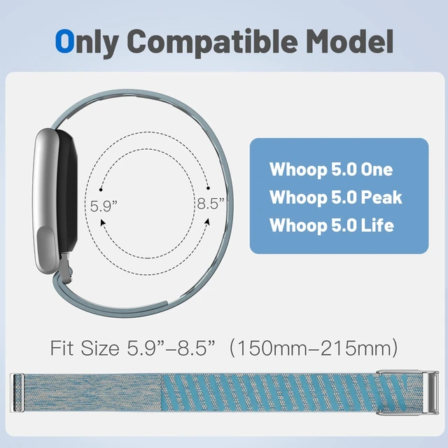 Alt view image 4 of 7 - Nylon Sport Band Compatible with Whoop 5.0 Bands One, Peak & Life MG Breathable Adjustable Waterproof Replacement Wristbands Straps for Whoop Band 5.0 Men Women