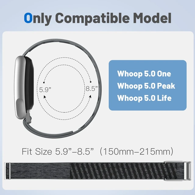 Alt view image 4 of 7 - Nylon Sport Band Compatible with Whoop 5.0 Bands One, Peak & Life MG Breathable Adjustable Waterproof Replacement Wristbands Straps for Whoop Band 5.0 Men Women
