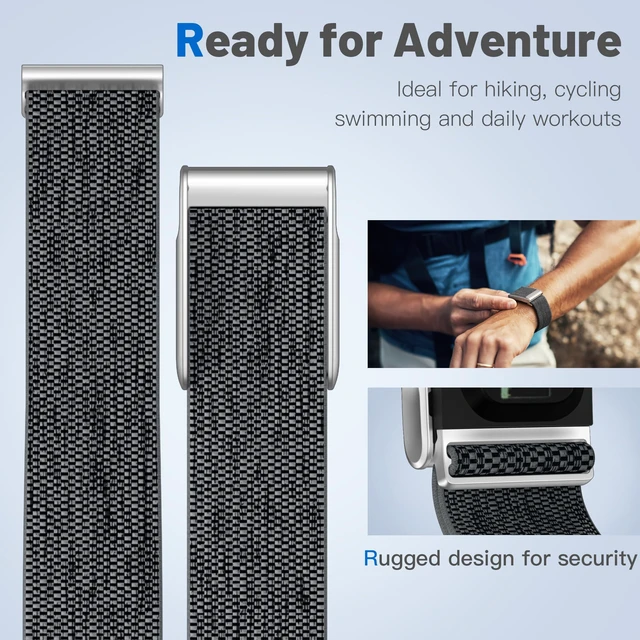 Alt view image 3 of 7 - Nylon Sport Band Compatible with Whoop 5.0 Bands One, Peak & Life MG Breathable Adjustable Waterproof Replacement Wristbands Straps for Whoop Band 5.0 Men Women