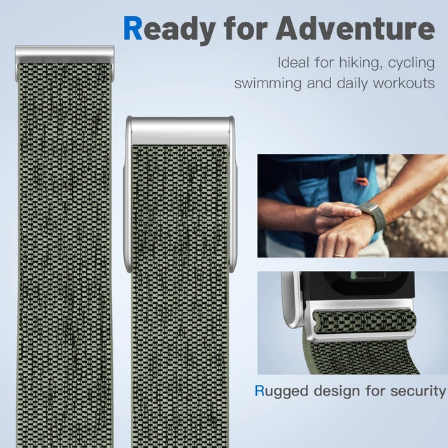 Alt view image 3 of 7 - Nylon Sport Band Compatible with Whoop 5.0 Bands One, Peak & Life MG Breathable Adjustable Waterproof Replacement Wristbands Straps for Whoop Band 5.0 Men Women