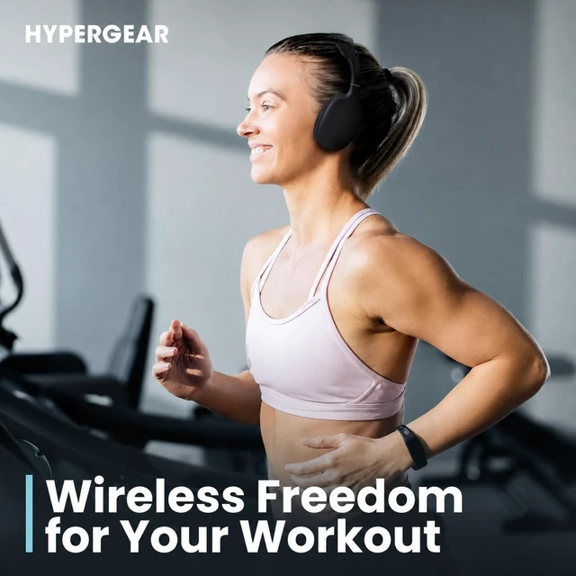 Alt view image 7 of 7 - Over-Ear Headphones - Wireless Bluetooth Headphones with Noise Isolation, Built-in Mic, Soft Memory Foam Cups for All-Day Comfort, Black