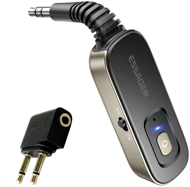 Main image of Bluetooth Receiver for Car, Noise Cancelling 3.5mm AUX Bluetooth Car Adapter, Wireless Audio Receiver Transmitter for Home Stereo/Wired Headphones Airplane, Gold
