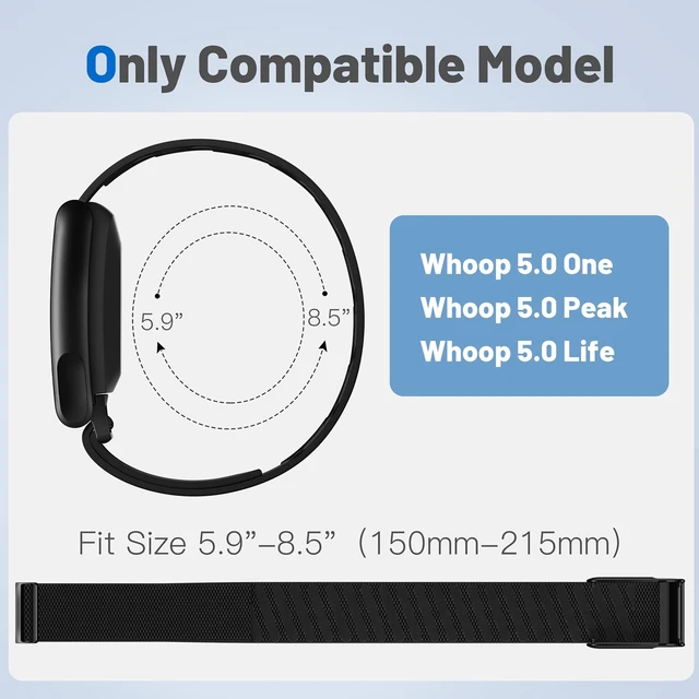Alt view image 4 of 7 - Nylon Sport Band Compatible with Whoop 5.0 Bands One, Peak & Life MG Breathable Adjustable Waterproof Replacement Wristbands Straps for Whoop Band 5.0 Men Women
