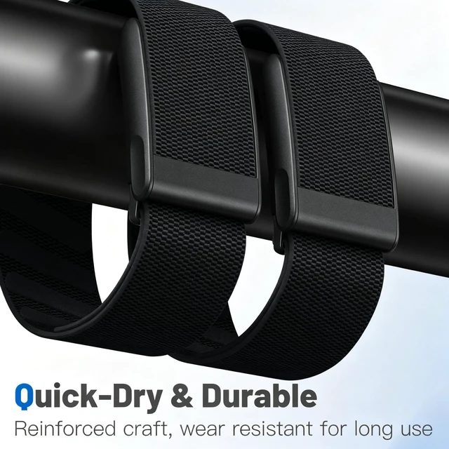 Alt view image 6 of 7 - Nylon Sport Band Compatible with Whoop 5.0 Bands One, Peak & Life MG Breathable Adjustable Waterproof Replacement Wristbands Straps for Whoop Band 5.0 Men Women