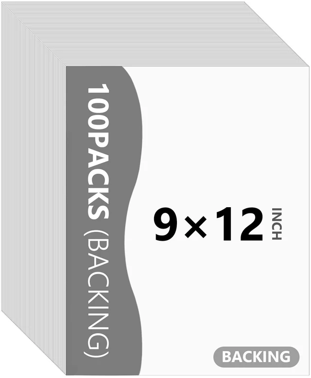 Main image of 100 Pack Backing Boards, 9x12 Uncut White Mat Boards Acid-Free Backerboards for Art Prints, Ideal for Photos, Pictures, Prints, and Frames
