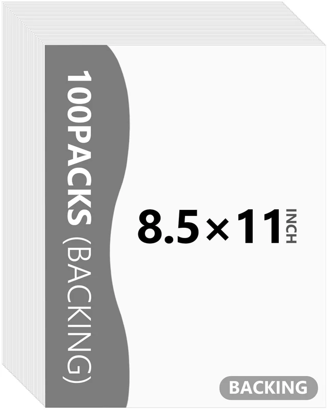 Main image of 100 Pack Backing Boards, 8.5x11 Uncut White Mat Boards Acid-Free Backerboards for Art Prints, Ideal for Photos, Pictures, Prints, and Frames
