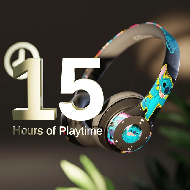 Alt view image 5 of 6 - Disney Lilo & Stitch Bluetooth Over-Ear Headphones, Wireless Foldable Headset with Built-in Microphone for Adults and Kids, Comfortable Auriculares