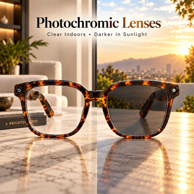 Alt view image 6 of 7 - AI Smart Glasses with Camera,4K Anti-Shake Video, Real Time Translation AI Voice Assistant, Object Recognition, Bluetooth Sunglasses, Open-Ear Speakers, Bluetooth Calling, Photochromic Lenses