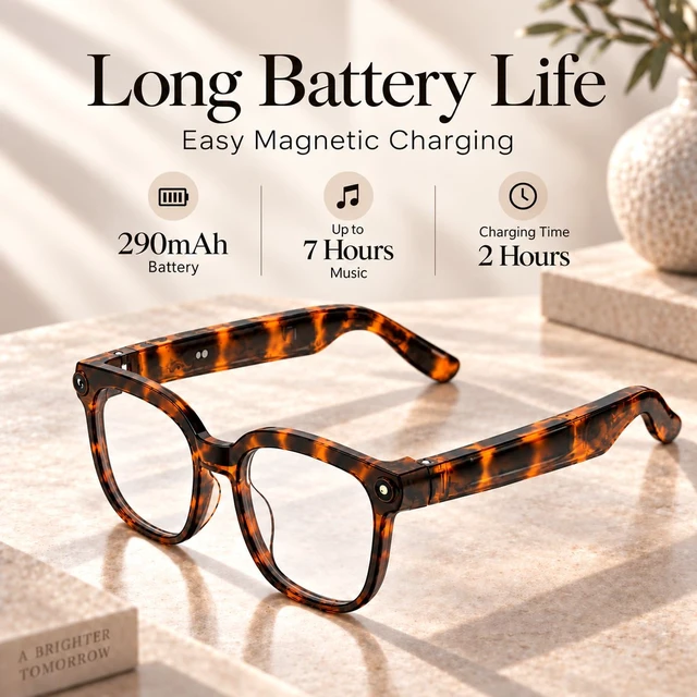 Alt view image 7 of 7 - AI Smart Glasses with Camera,4K Anti-Shake Video, Real Time Translation AI Voice Assistant, Object Recognition, Bluetooth Sunglasses, Open-Ear Speakers, Bluetooth Calling, Photochromic Lenses
