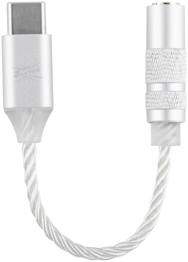 Main image of Kiwi Ears AD1 Type-C to 3.5mm Female Headphone DAC Adapter Cable USB C to Aux IEM Dongle with KT02H20 Chip, High Res 32bit/384kHz, CTIA-Standard for iOS/Android/Windows Smartphones, Silver
