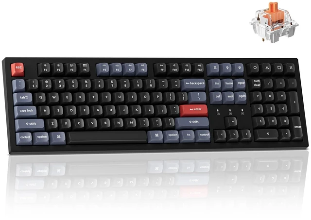 Main image of K10 Pro Wireless Custom Mechanical Keyboard, QMK Programmable Bluetooth 100% Layout with Silent Red Switch White Backlight Compatible with Mac Windows Linux