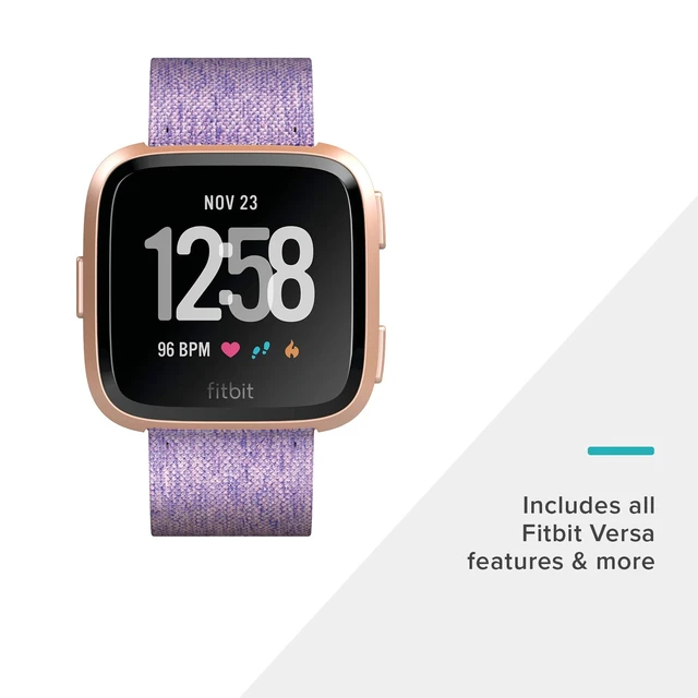 Alt view image 2 of 7 - Versa Special Edition Smart Watch, Lavender Woven, One Size (S & L Bands Included)