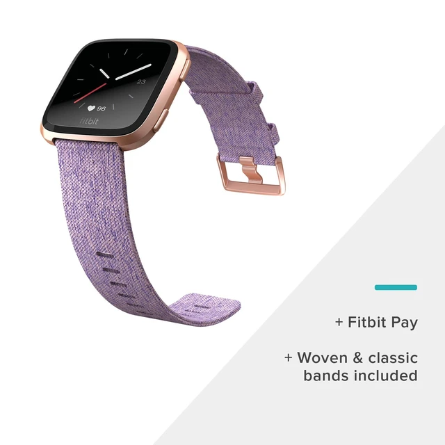 Alt view image 3 of 7 - Versa Special Edition Smart Watch, Lavender Woven, One Size (S & L Bands Included)