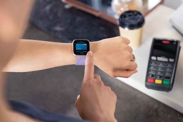 Alt view image 6 of 7 - Versa Special Edition Smart Watch, Lavender Woven, One Size (S & L Bands Included)