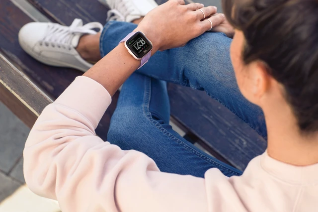 Alt view image 7 of 7 - Versa Special Edition Smart Watch, Lavender Woven, One Size (S & L Bands Included)