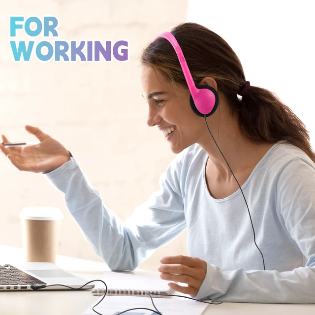 Alt view image 5 of 7 - 32 Pack Headphones Bulk for Classroom Student, Multicolor Wholeslae Wired Headphone Class Set Headphones over The Ear Adjustable with 3.6 mm Jack for School Library Online Lesson