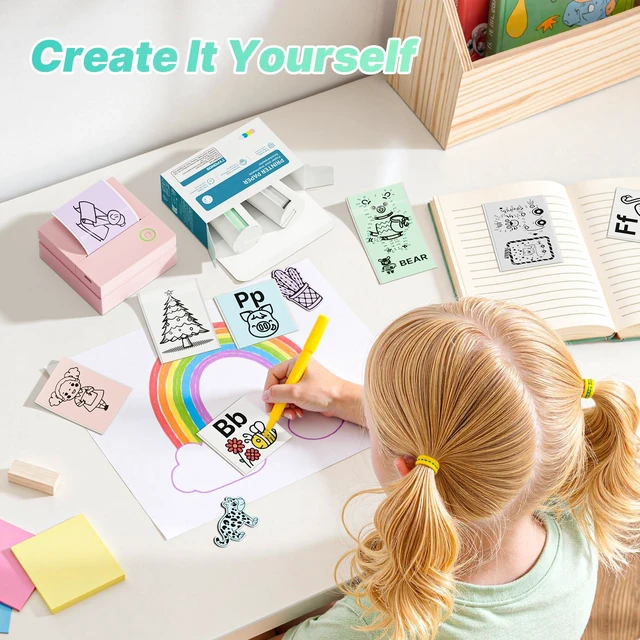 Alt view image 6 of 7 - Mini Sticker Printer, PM290 Sticker Maker Machine with 3 Roll Paper Good Quality, Portable, Smart AI APP, Mini Printer for Study, Gifts for Girls Boys, Back to School Supplies for Teachers
