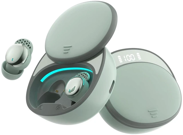 Main image of Sleep Earbuds for Side Sleepers, Wireless Noise Cancelling Sleep Headphones with Sleep Mode, LED Power Display, Comfort Fit for Sleeping, Working, Hiking (Mint Green)