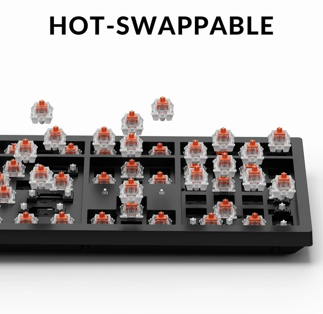 Alt view image 5 of 7 - K10 Pro Wireless Custom Mechanical Keyboard, QMK Programmable Bluetooth 100% Layout with Silent Red Switch White Backlight Compatible with Mac Windows Linux