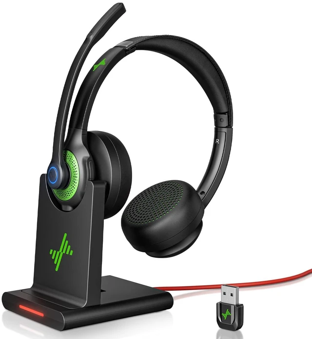 Main image of Bluetooth Wireless Headset with Mic for Work, Bluetooth 5.2, Advanced Noise Reduction Microphone, Clear Calls - Comfortable On-Ear Headphones, Applicable to PC, Laptop, Phone, Android, Zoom, Office