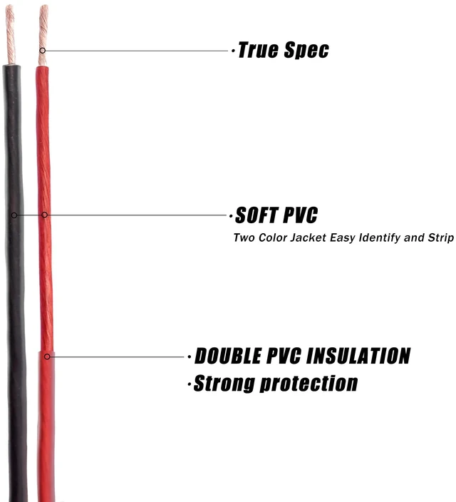 Alt view image 2 of 4 - 16 AWG Gauge Speaker Wire Speaker Cable Stereo, Car or Home Theater, Red and Black,CCAM (100FT CCAM)