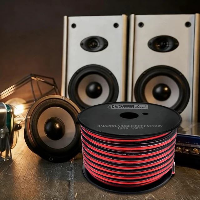 Alt view image 3 of 4 - 16 AWG Gauge Speaker Wire Speaker Cable Stereo, Car or Home Theater, Red and Black,CCAM (100FT CCAM)