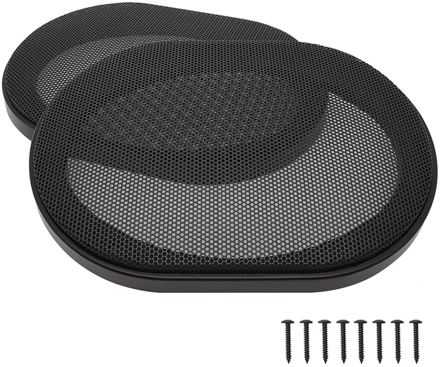 Main image of 5"×7" Speaker Grill Covers, Black Color, 2Pcs ABS Plastic Frame with Metal Mesh, Two-piece Design, Car / Home Audio Speaker Subwoofer Guard Protector