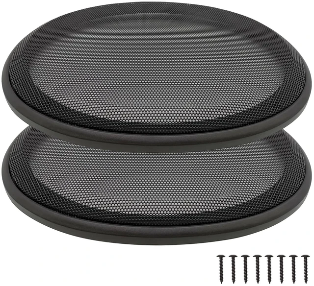 Main image of 6"×9" Speaker Grill Covers, Black Color, 2Pcs ABS Plastic Frame with Metal Mesh, Two-piece Design, Car / Home Audio Speaker Subwoofer Guard Protector