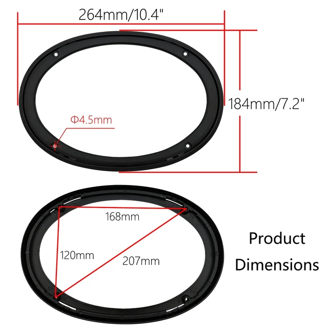 Alt view image 5 of 7 - 6"×9" Speaker Grill Covers, Black Color, 2Pcs ABS Plastic Frame with Metal Mesh, Two-piece Design, Car / Home Audio Speaker Subwoofer Guard Protector