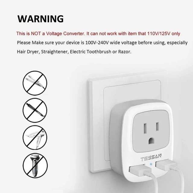 Alt view image 5 of 7 - European Travel Plug Adapter, Type C Plug 2 USB Ports, International Outlet Charger, US to EU Iceland Spain Italy France Germany