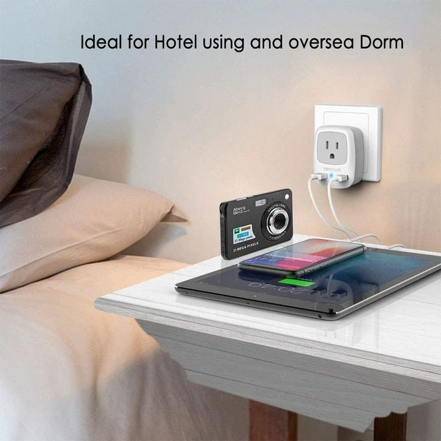 Alt view image 6 of 7 - European Travel Plug Adapter, Type C Plug 2 USB Ports, International Outlet Charger, US to EU Iceland Spain Italy France Germany
