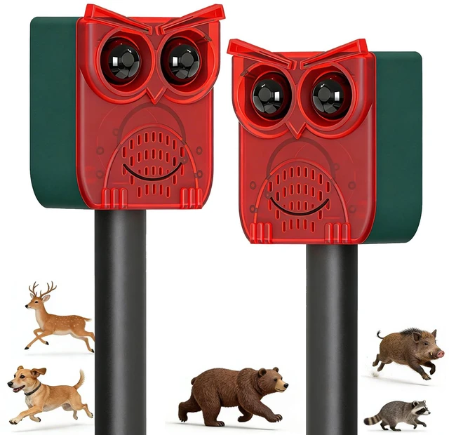 Main image of Solar Motion Sensor Alarm Outdoor Dog Barking Alarm with 129dB Loud PIR Motion Detection,IP65 Weatherproof Motion Activated for Deer, Coyote,Raccoons, Bears (2pack)