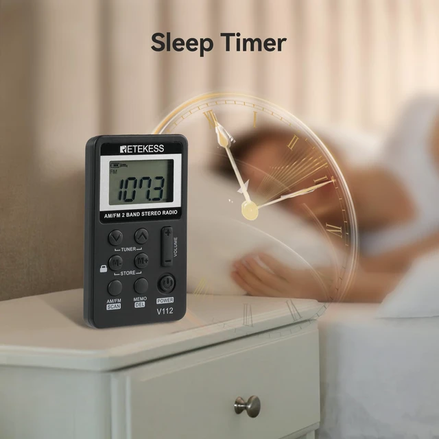 Alt view image 4 of 7 - V112 AM FM Pocket Radio, Digital Radio with Earphone(Black) for Walking, Jogging, Training,Rechargeable Battery, LCD Display