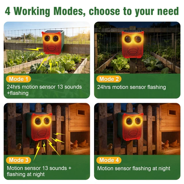 Alt view image 6 of 7 - Solar Motion Sensor Alarm Outdoor Dog Barking Alarm with 129dB Loud PIR Motion Detection,IP65 Weatherproof Motion Activated for Deer, Coyote,Raccoons, Bears (2pack)