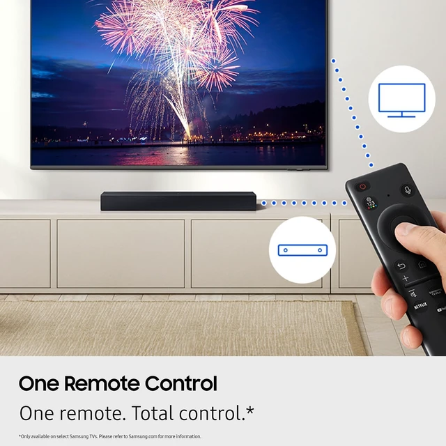 Alt view image 3 of 7 - B-Series Soundbar HW B400F 2.0 ch Soundbar with Built in Subwoofer (2025 Model) One Remote Control, Surround Sound Expansion, Voice Enhance Mode
