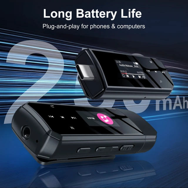 Alt view image 3 of 7 - V02 MP3 Player with Bluetooth32GB Music Player with 250mAh Lithium-Polymer Battery Black