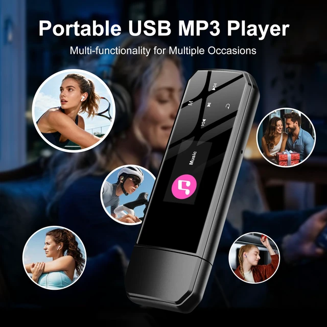 Alt view image 7 of 7 - V02 MP3 Player with Bluetooth32GB Music Player with 250mAh Lithium-Polymer Battery Black