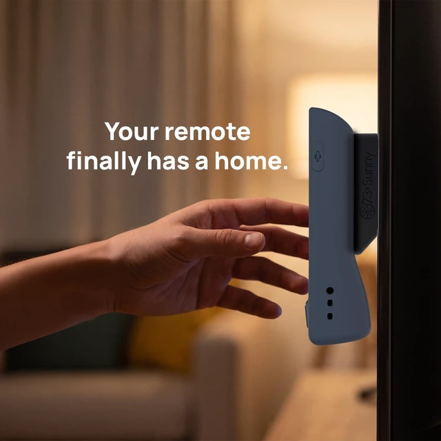 Alt view image 2 of 7 - GripStand Remote Case + Mount for Apple TV, Slate Ocean by No more digging through the couch cushions it stands up, parks on a magnet, and holds an AirTag or Tile Mate (not included)