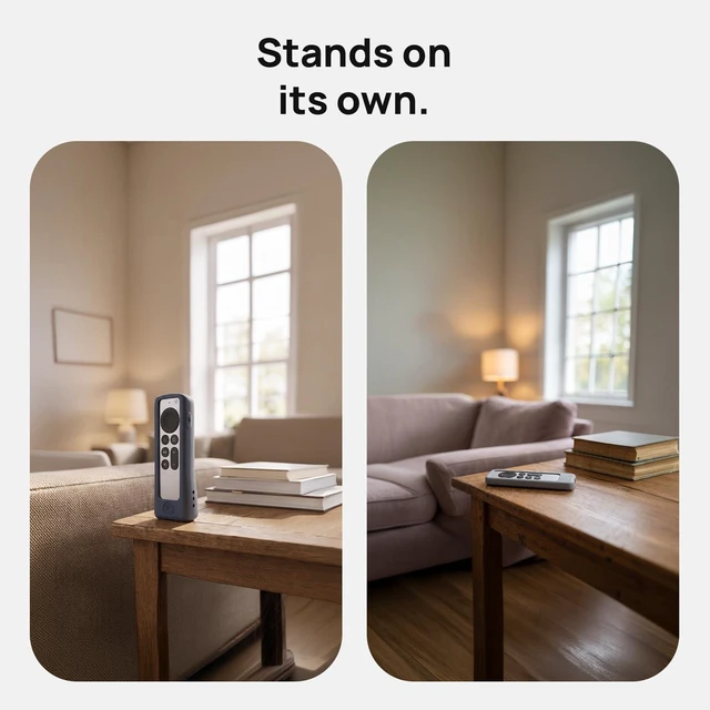 Alt view image 4 of 7 - GripStand Remote Case + Mount for Apple TV, Slate Ocean by No more digging through the couch cushions it stands up, parks on a magnet, and holds an AirTag or Tile Mate (not included)