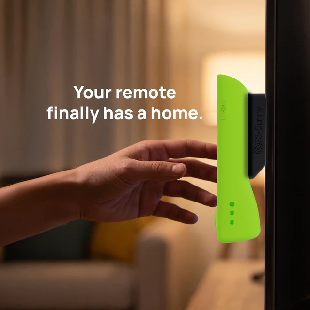 Alt view image 2 of 7 - GripStand Remote Case + Mount Holder for Apple TV, Lime Glow by No more digging through the couch cushions it stands on its own, parks on a magnet, and shows once the room goes dark