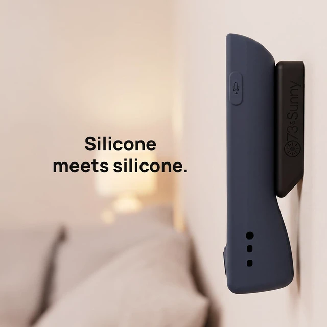 Alt view image 6 of 7 - GripStand Remote Case + Mount for Apple TV, Slate Ocean by No more digging through the couch cushions it stands up, parks on a magnet, and holds an AirTag or Tile Mate (not included)