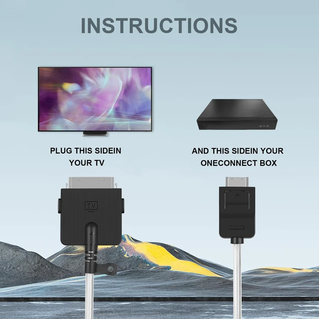 Alt view image 6 of 7 - 8FT One Connect Cable BN39-02688A BN39-02688B for Samsung Neo QLED 8K Smart TV 65" 75" 85" QN800A QN900A QN800B QN900B Series, Silver