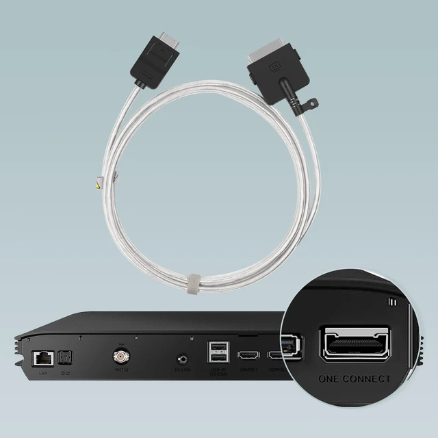 Alt view image 5 of 7 - 8FT One Connect Cable BN39-02688A BN39-02688B for Samsung Neo QLED 8K Smart TV 65" 75" 85" QN800A QN900A QN800B QN900B Series, Silver