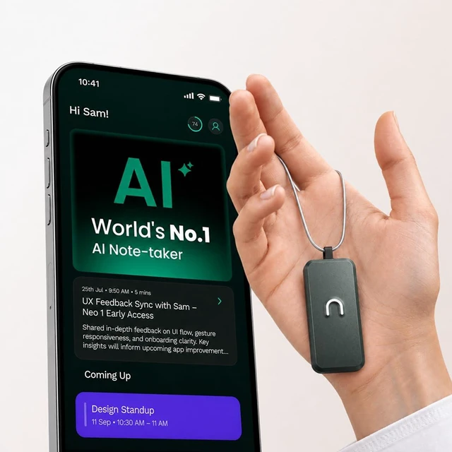 Main image of Neo 1 AI Note Taking Device, Wearable Productivity Assistant, Transcribe, Summarize, Action Items, No Subscription, Gunmetal