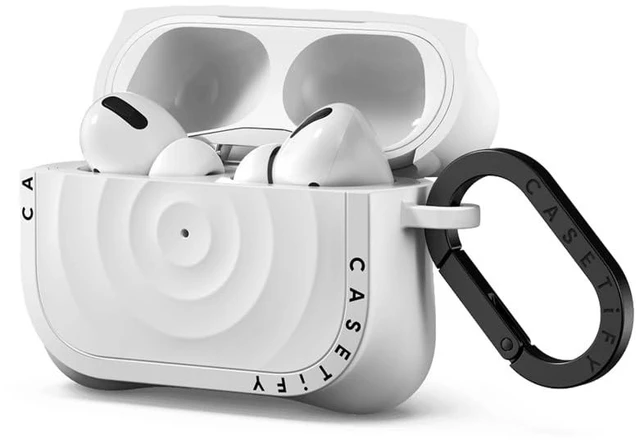 Alt view image 3 of 3 - Ripple Case for AirPods Pro 1/2 - White Soft Silicone Wirelss Charging Compatible Drop Protection