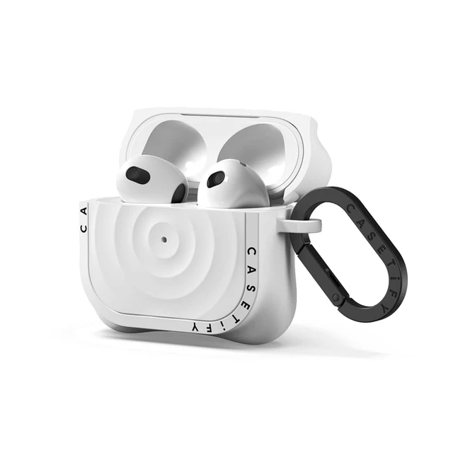 Alt view image 3 of 3 - Ripple Case for AirPods (3rd Generation) - White Soft Silicone Wirelss Charging Compatible Drop Protection