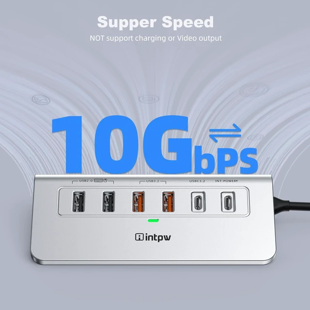 Alt view image 4 of 7 - 10-in-1 USB C Hub with Ethernet, 4K@60Hz HDMI, 10Gbps USB-C/USB-A, PD 100W, SD/TF, P9R PRO Docking Station for MacBook Pro/Air M1-M5, iPhone 17/16/15, iPad Pro, Windows