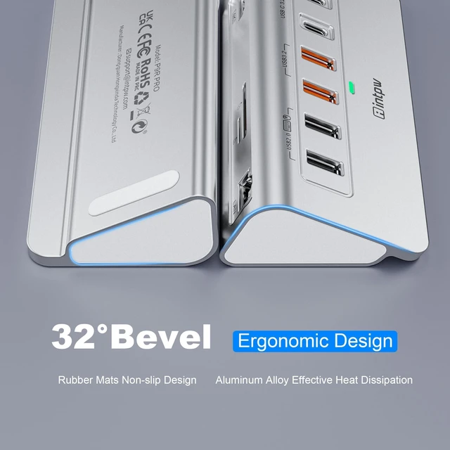 Alt view image 7 of 7 - 10-in-1 USB C Hub with Ethernet, 4K@60Hz HDMI, 10Gbps USB-C/USB-A, PD 100W, SD/TF, P9R PRO Docking Station for MacBook Pro/Air M1-M5, iPhone 17/16/15, iPad Pro, Windows