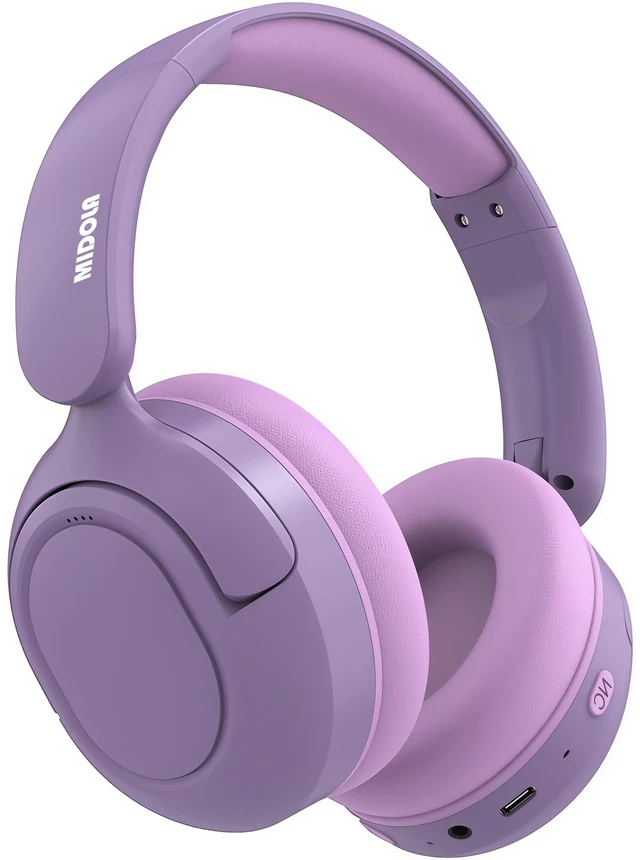 Main image of Kids Bluetooth Headphones Wireless Over-Ear,Active Noise Cancelling,Purple 68Hrs,Volume Limit 85/94dB,Built-in Mic,Adjustable Headband Foldable Lightweight for Toddler School Girls Boys,Stereo Sound